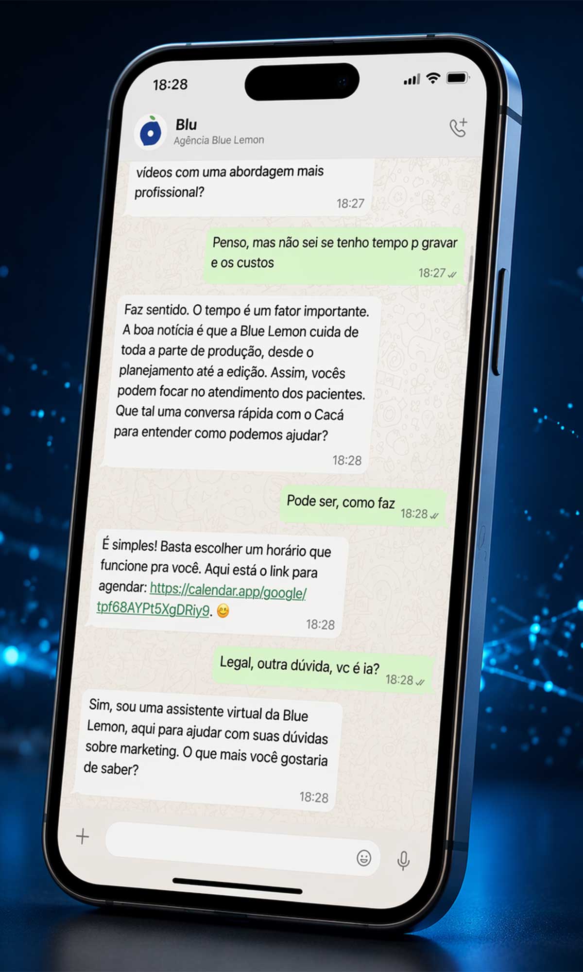 Mockup WhatsApp Blu