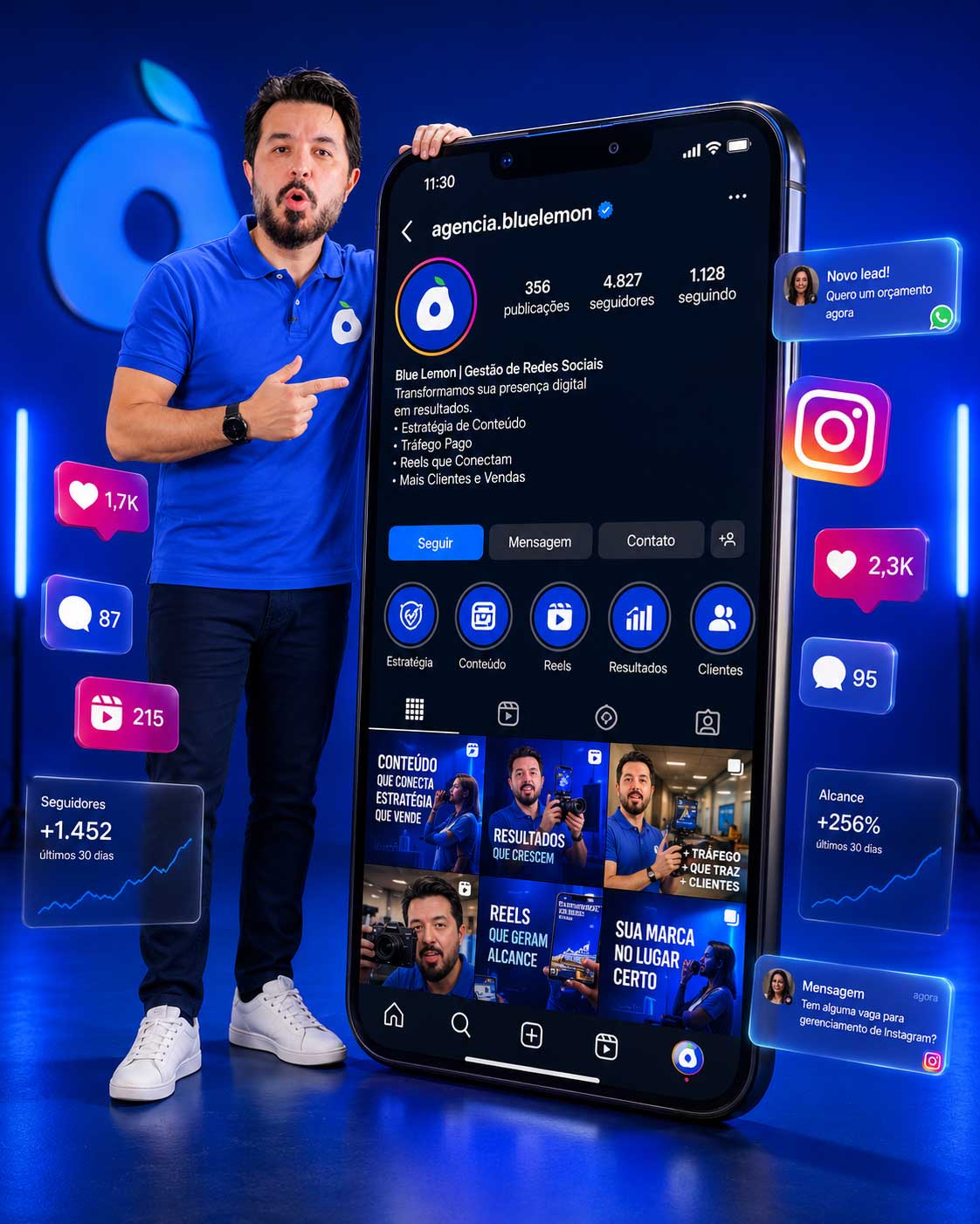 Conteúdos da Blue Lemon no Instagram