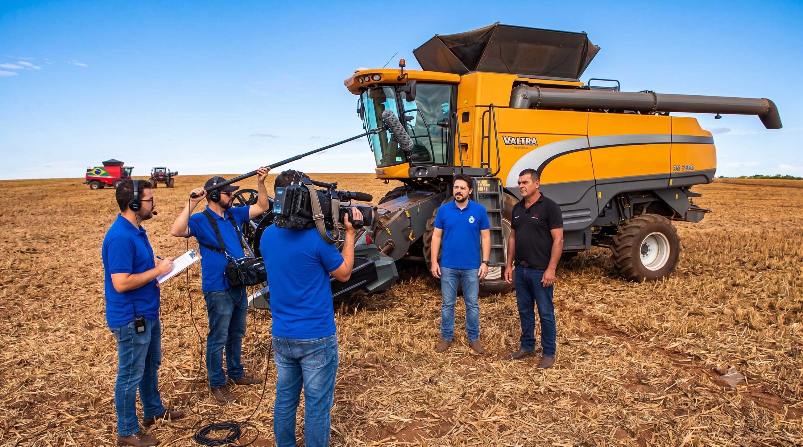Equipe Blue Lemon filmando treinamento em campo